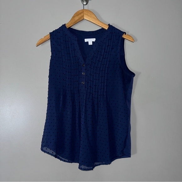 Charter Club Polka Dot Sleeveless Blouse - Picture 1 of 6